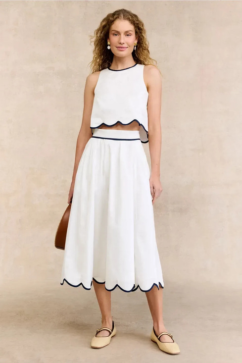 French Connection Dresses & Skirts - French Connection Scalloped White Set